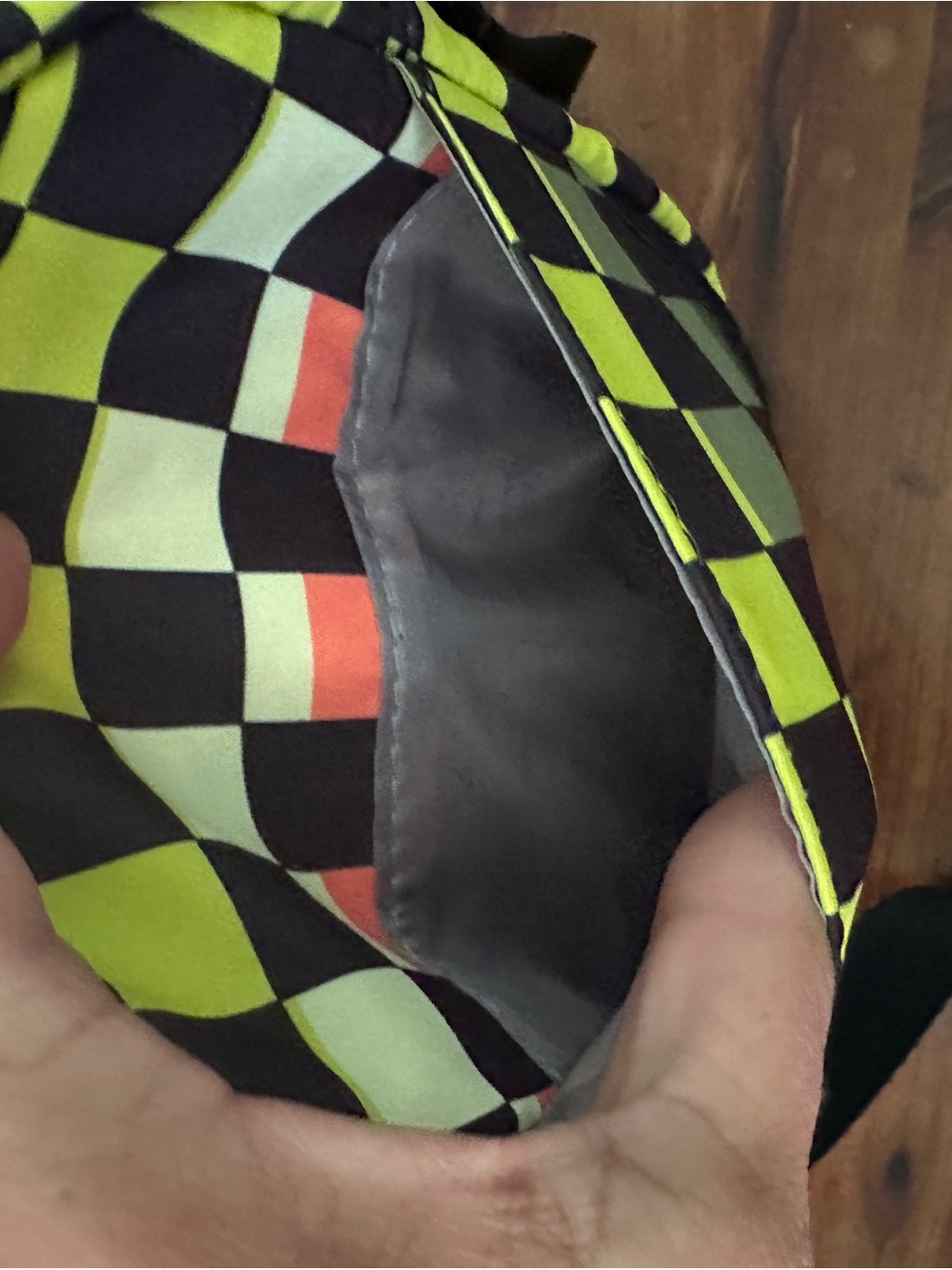 Multicolor Checkered Crossbody Bag - Blue/Pink/Green - Picture 4 of 6